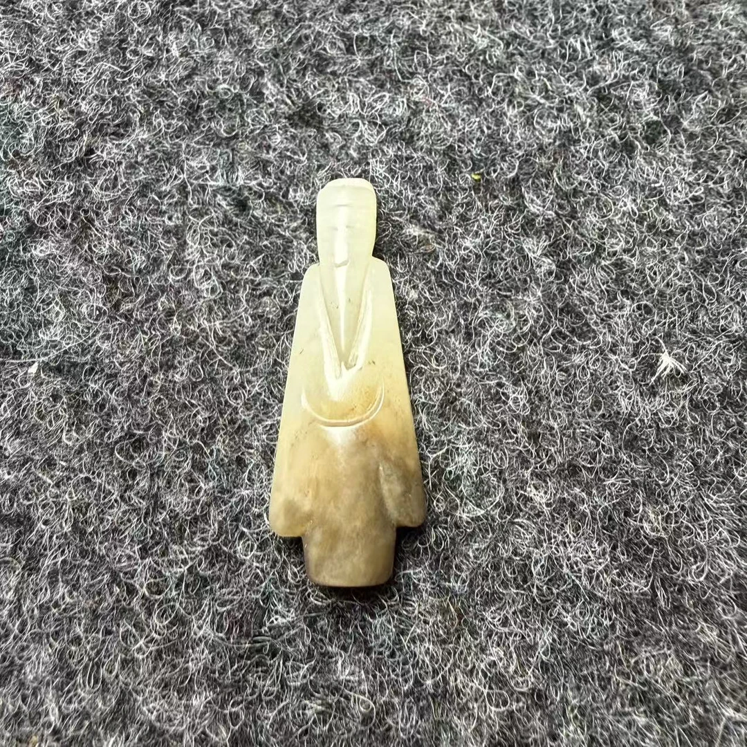 和田玉翁仲手把件