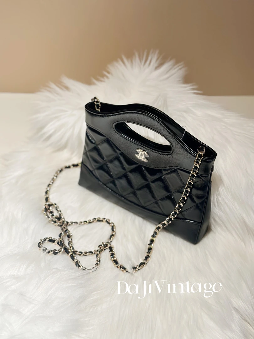 99新 Chanel/香奈儿 大吉中古/CHANEL香奈儿黑金31bagnano斜挎包