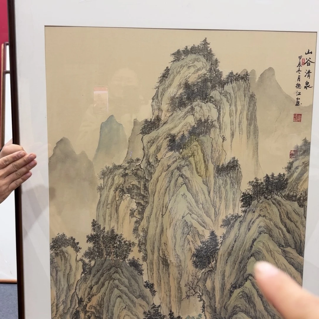 国画阿**宋手绘作品带框160成80