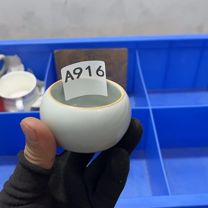 木***咪瓷片茶摆件工艺品摆件666