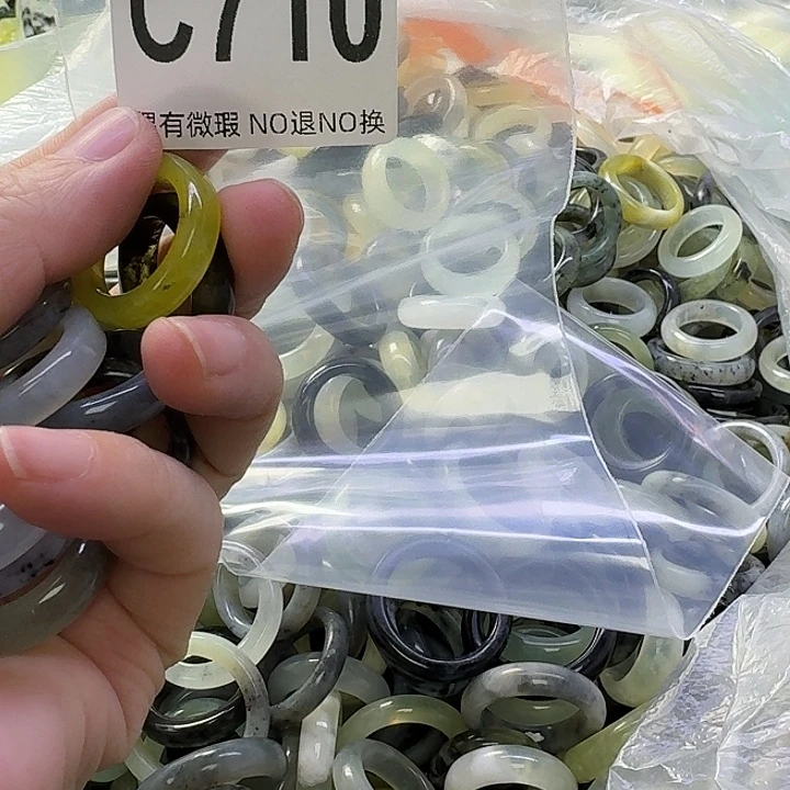 益***禄蛇纹石玉合金发饰