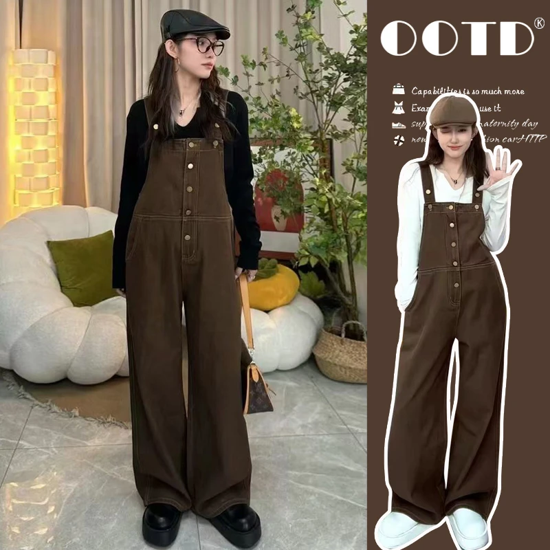 孕妇背带裤女款爆款2025新款韩版孕妇长袖上衣外穿孕妇套装春秋季