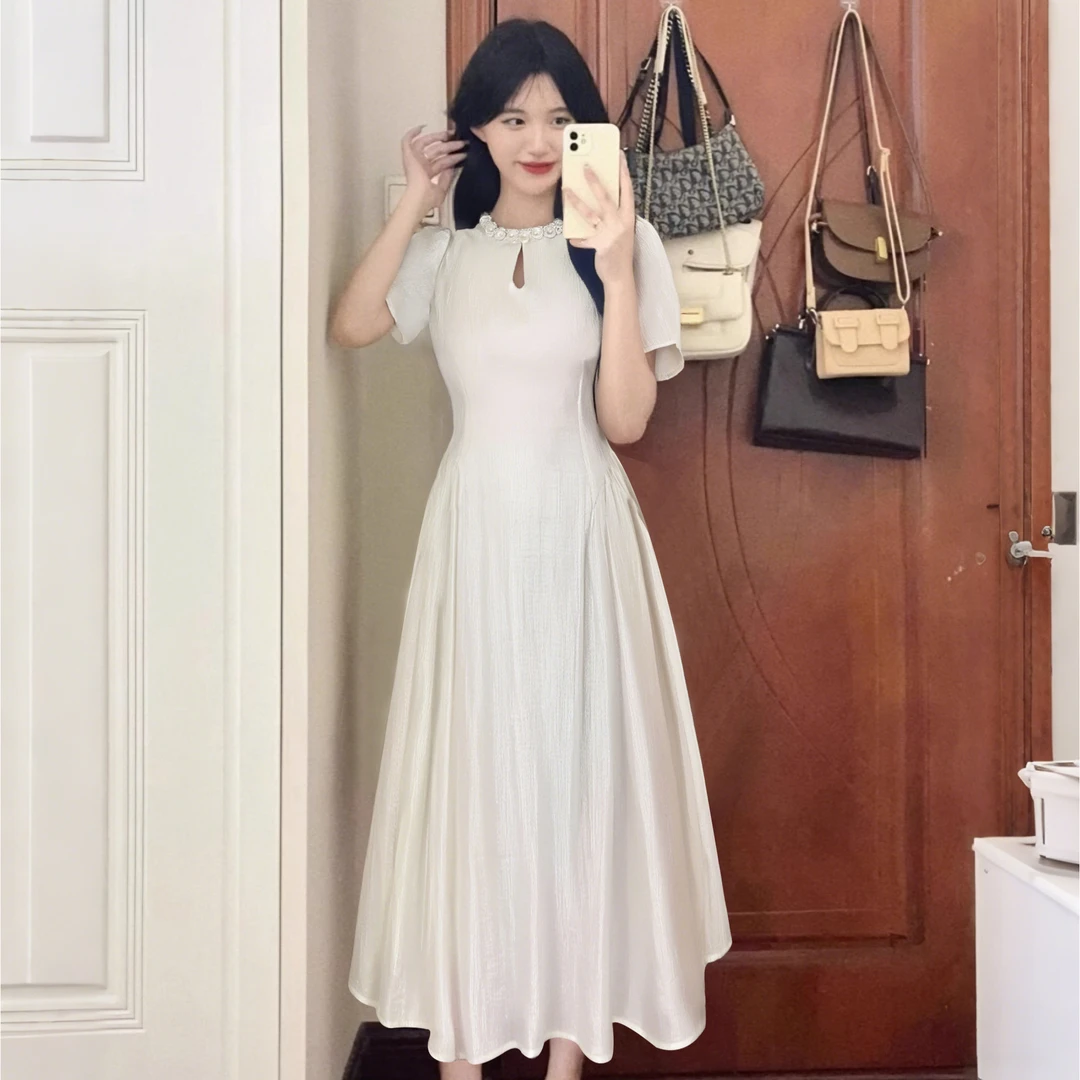 A2025高贵气质名媛风连衣裙女夏季新款小香风高级感小短裙D0774