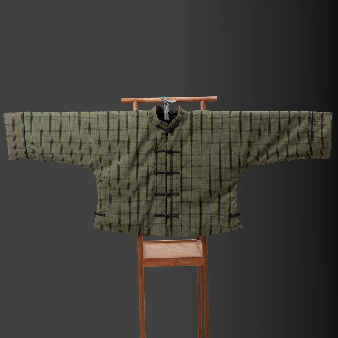 中式褶皱棉服常规款套装长袖棉衣复古外套正装立领厚款老式休闲