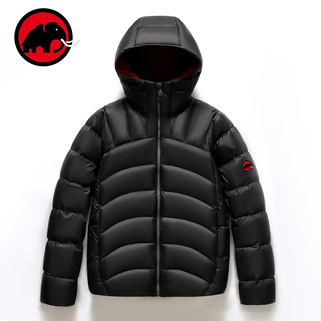 猛犸轻量羽绒服秋冬季新款男女同款黑色连帽休闲户外防风加厚保暖