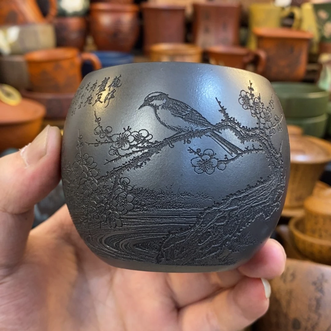 紫砂杯子宜兴全手工紫砂杯