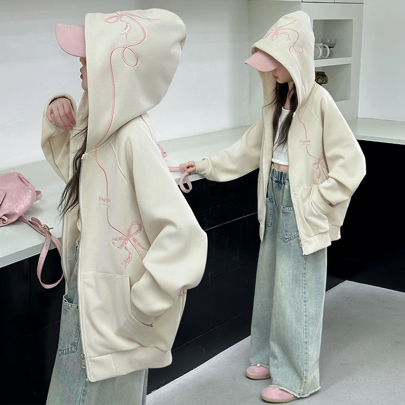 简约潮牌店铺儿童服装2025年款衣服女童装春秋装外套6-12岁高级感