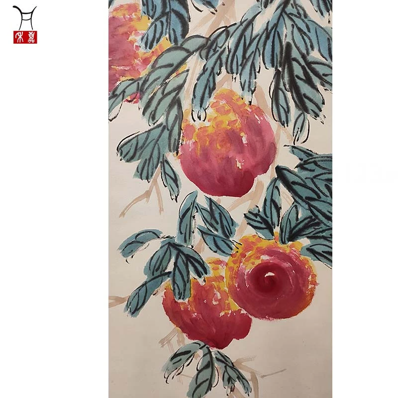 B1017桃立轴123x64/7平尺