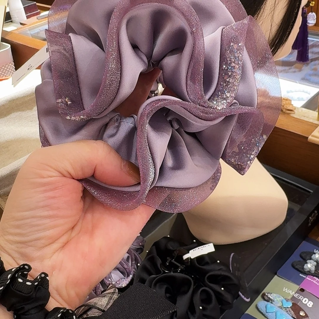 皮质非金属紫色发圈