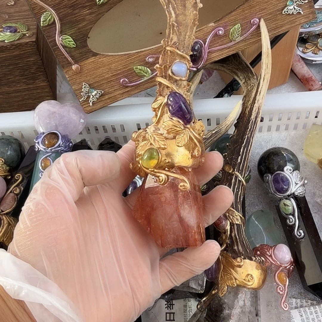 烟晶手链未镶嵌s****y胶花