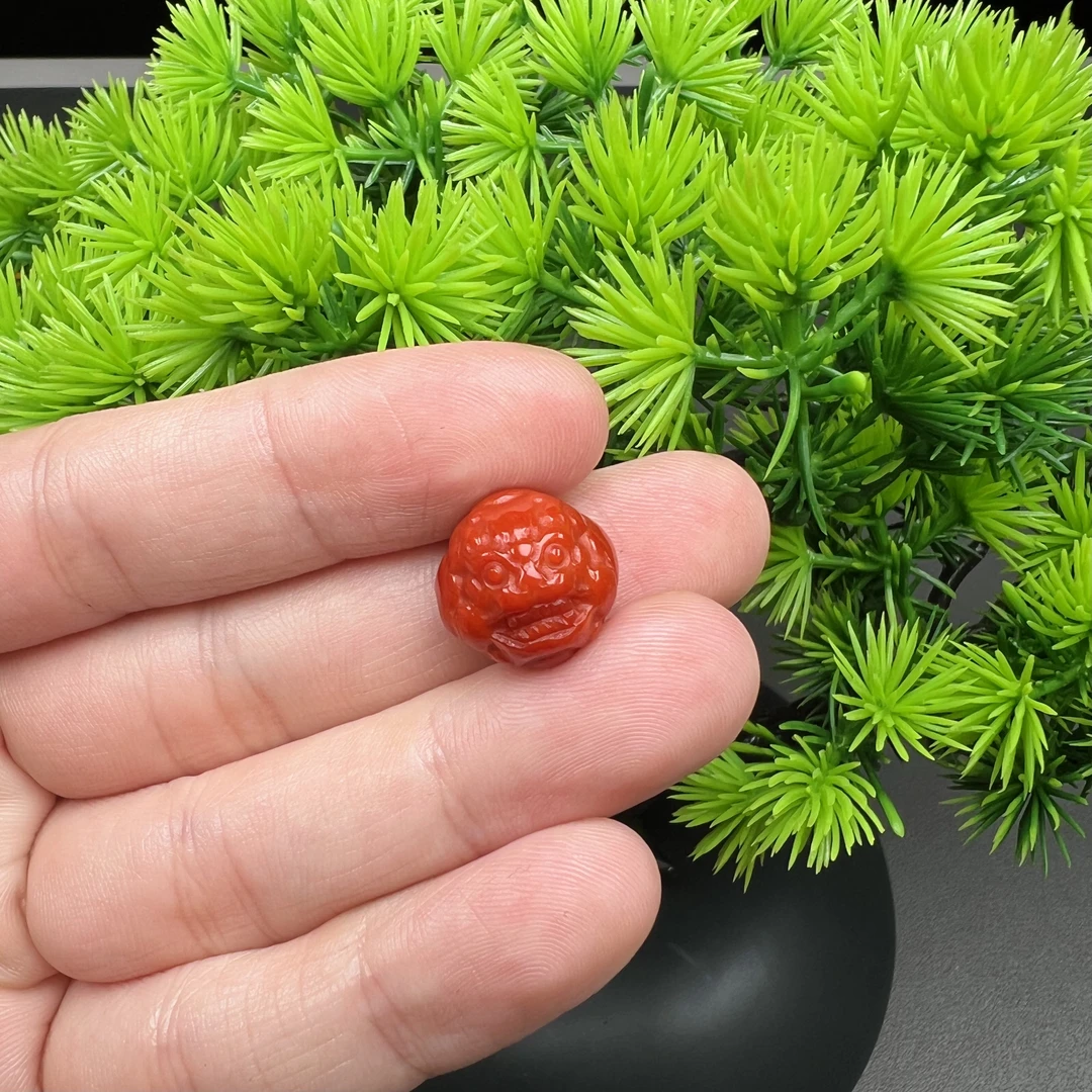 天然原矿无优化南红玛瑙貔貅圆珠卡13mm多样性发