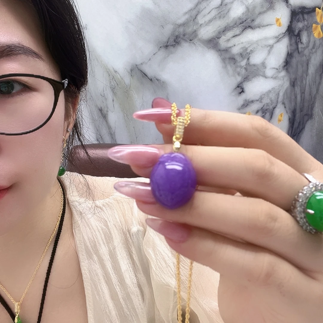 翡翠14K金镶嵌颈饰