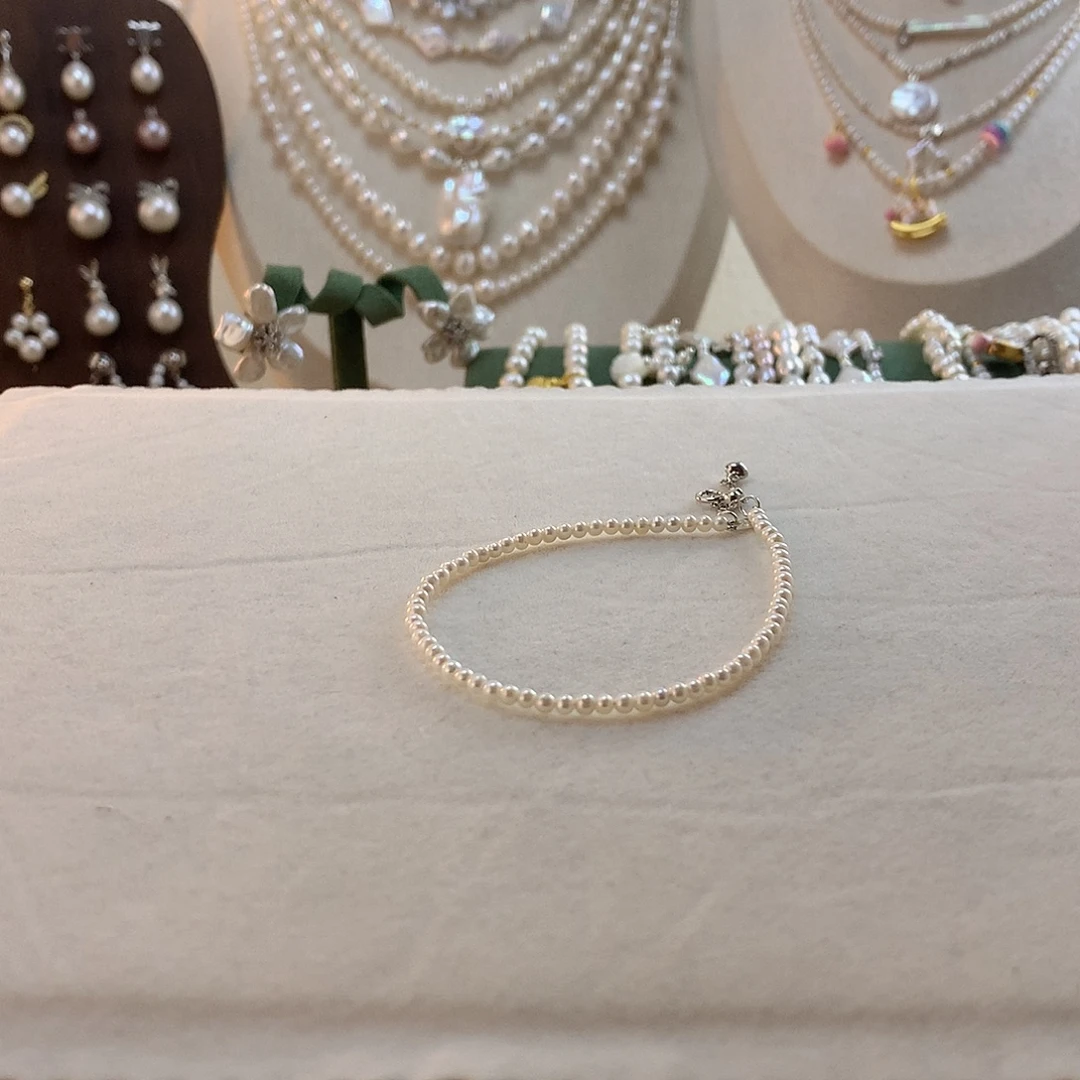 银S925镶嵌淡水珍珠手绳