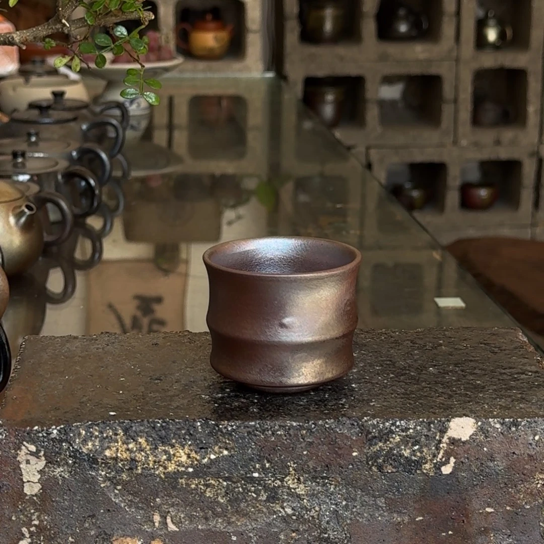建水紫陶紫泥柴烧茶具微瑕主人杯