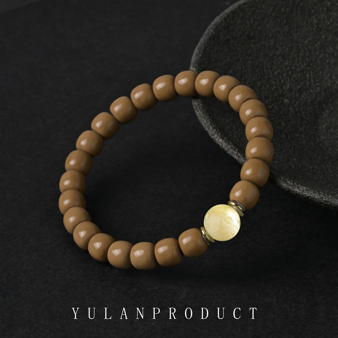 钰澜文玩「云顶2.0」8.2mm-小尺寸猴头-原矿蜜蜡圆珠-猴头搭配款