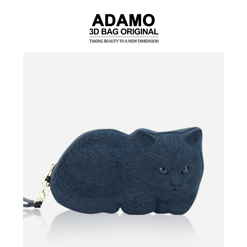 艾莉貓黑色手帶包时尚Adamo3DBag休闲百搭手拿包轻奢