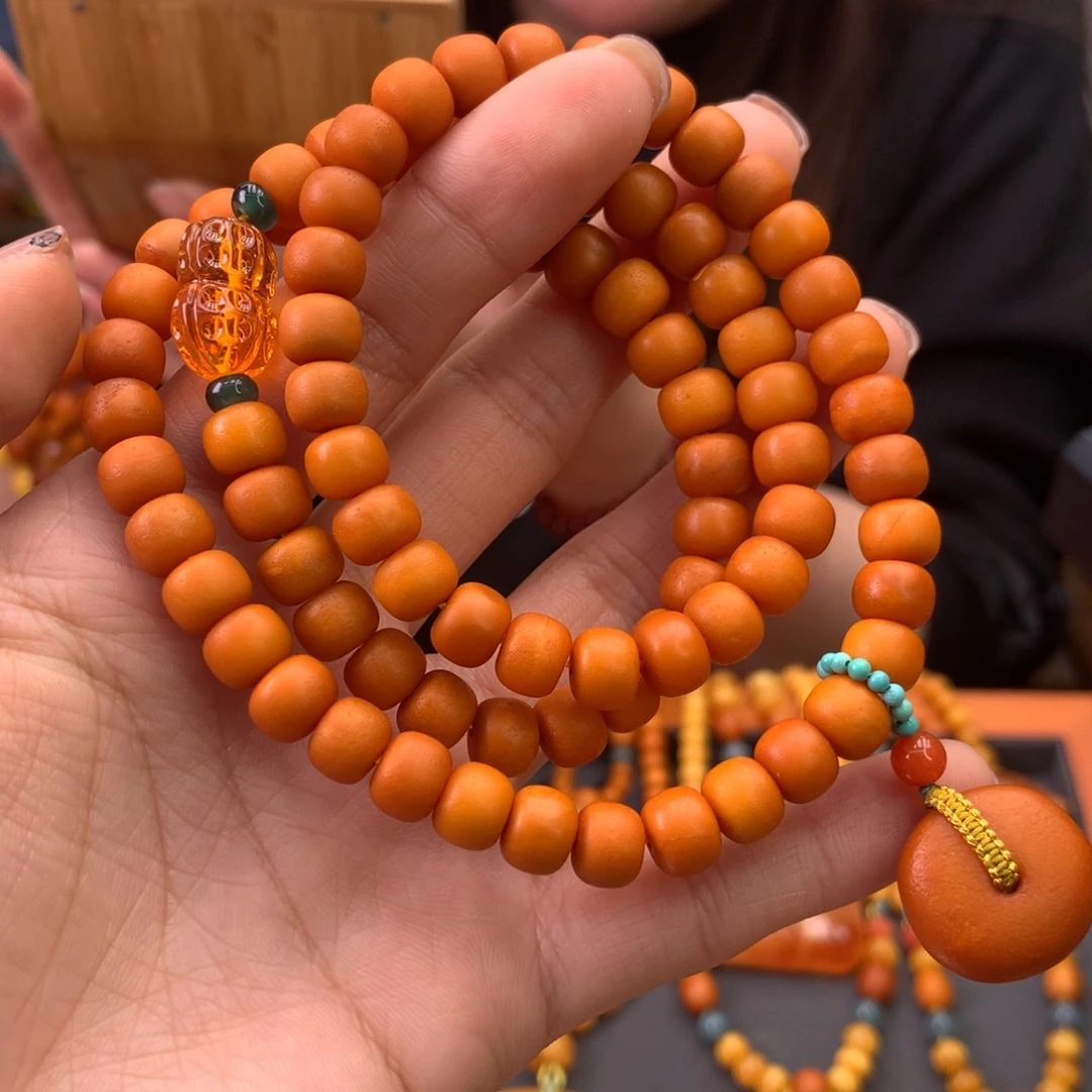 蜜蜡手串未镶嵌天然