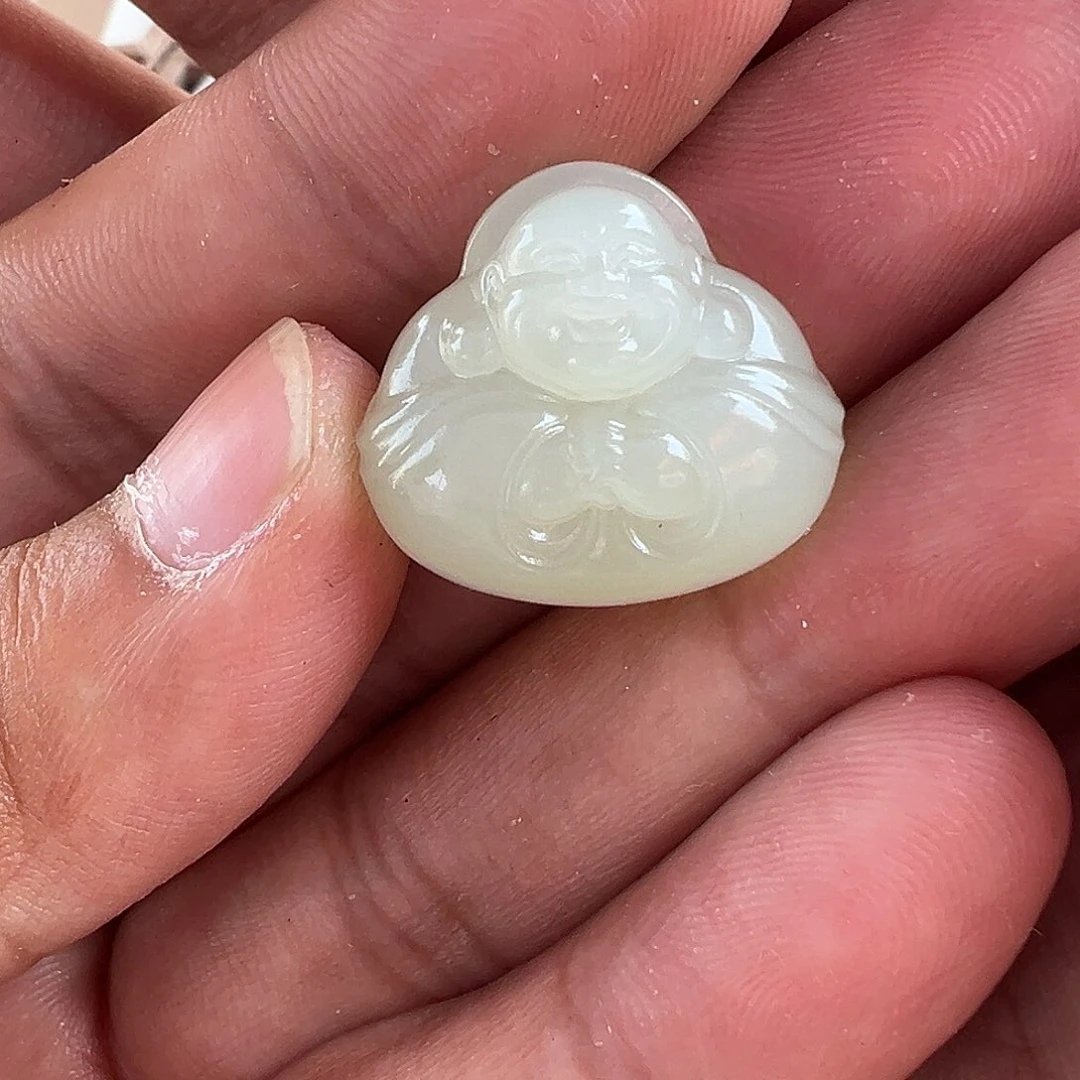 和田玉未镶嵌颈饰和田玉宝宝佛木姐