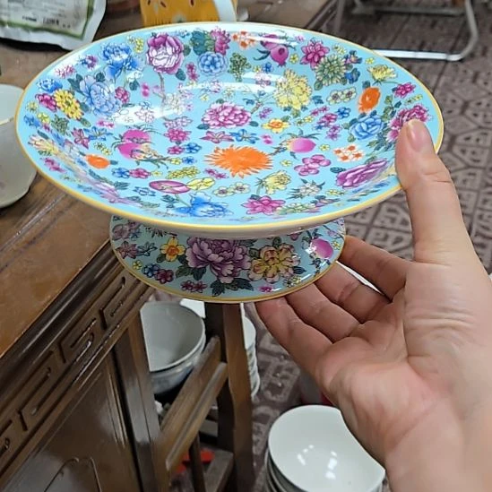 瓷片微瑕珐琅彩7.5寸1个果盘6666666