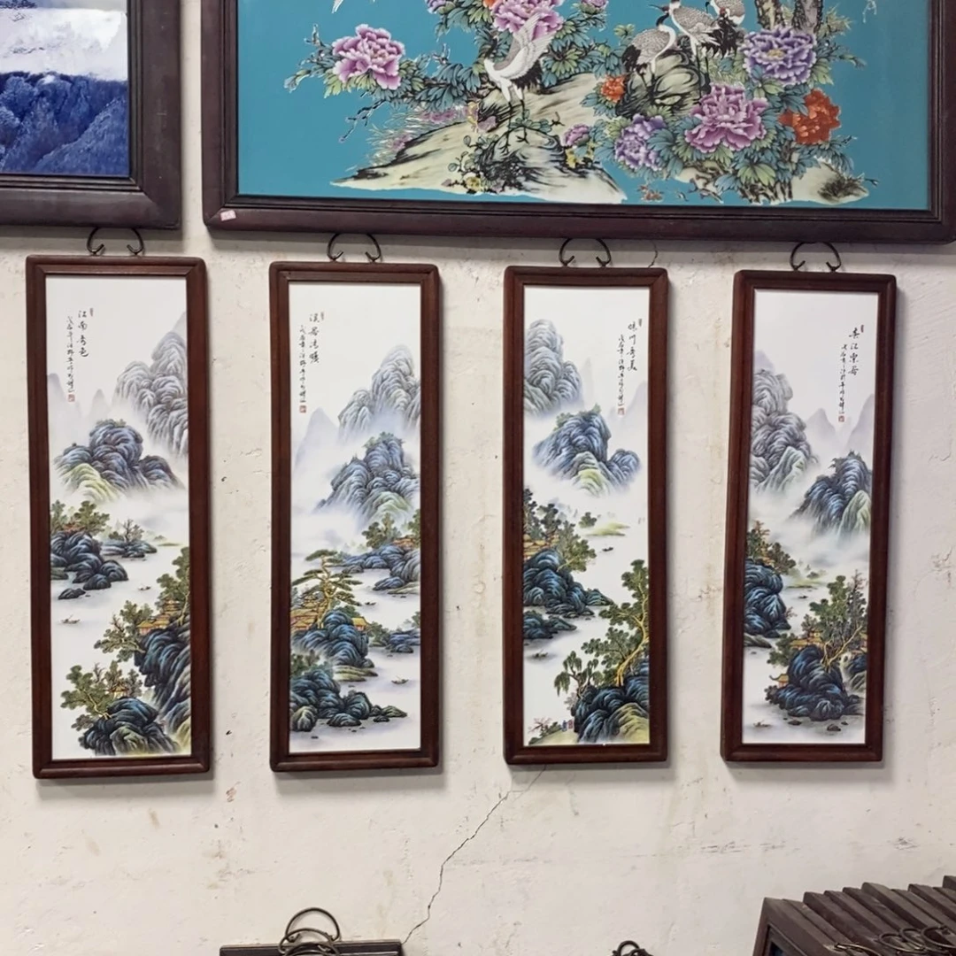 瓷片80*28*4景德镇瓷板画柴窑烧制