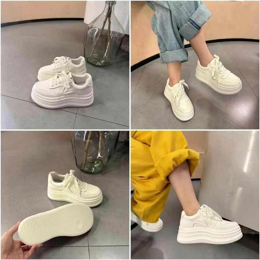 麦露迪白色百搭休闲厚底小白鞋