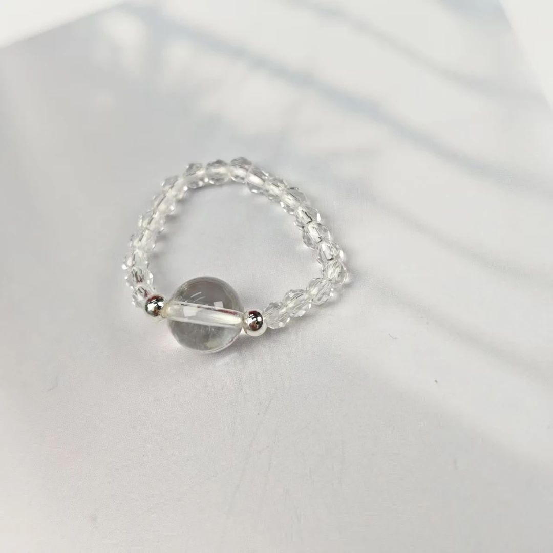 【人鱼泪】白水晶戒指2/8(多样发其一) SS126