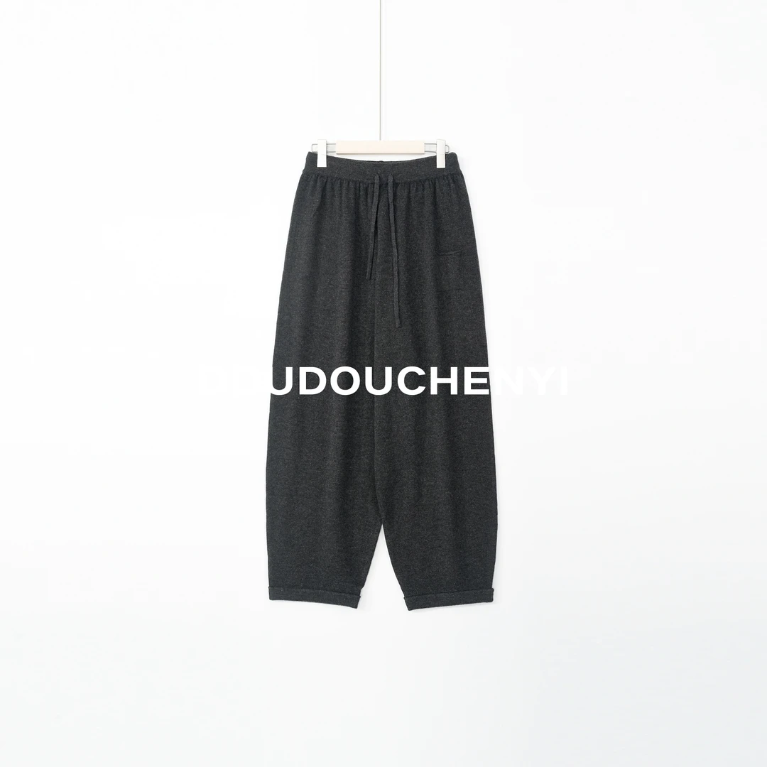 【DOUDOUCHENYI】设计师款100羊毛束口抽绳休闲气球裤-26606