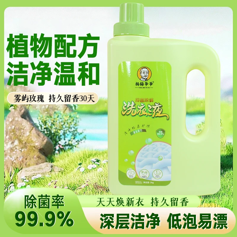 杨梅爷爷洗衣液持久留香氛低泡除螨除菌除味家用实惠装