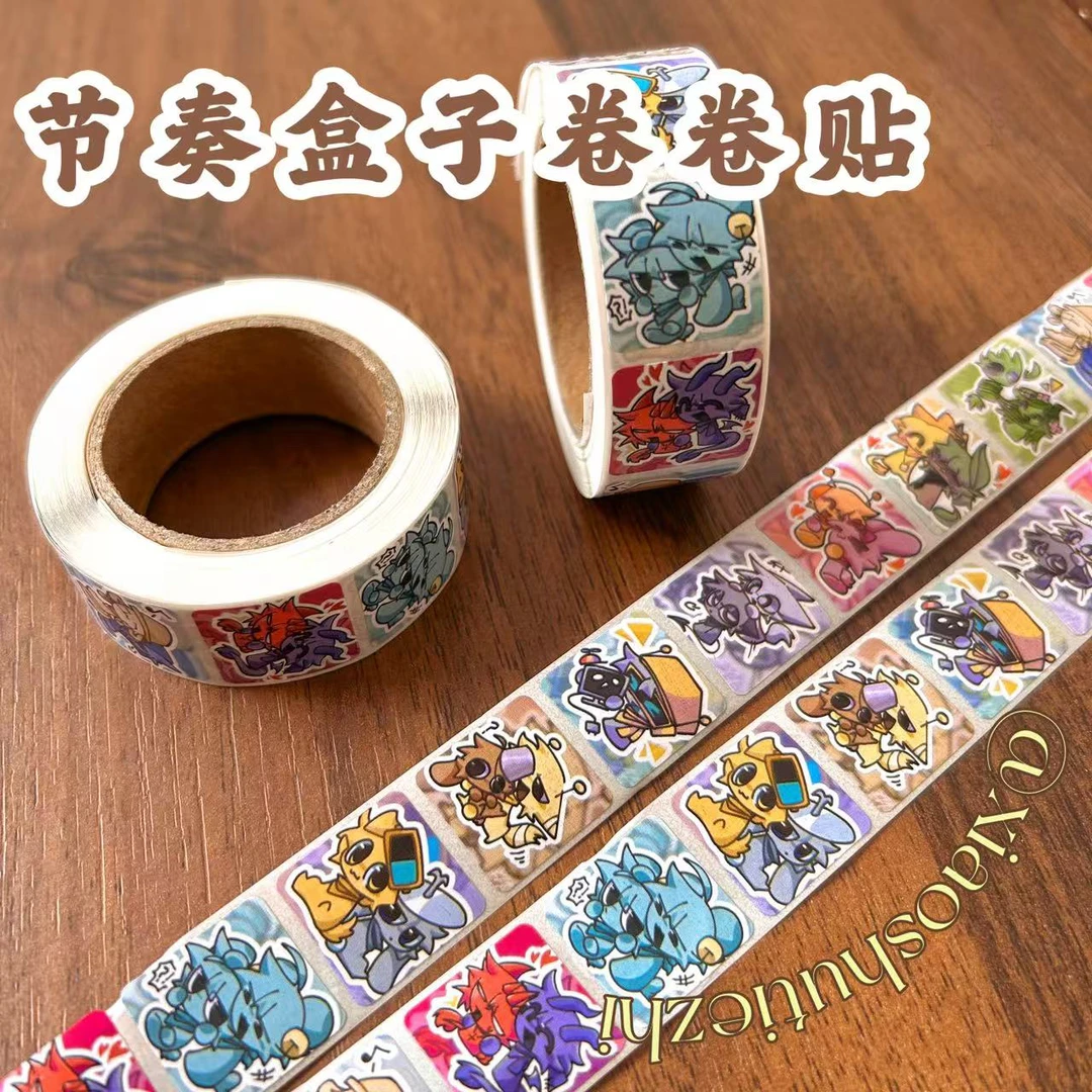 新款sprunki节奏盒子CP卷卷贴可爱防水贴画装饰手机diy手账封口