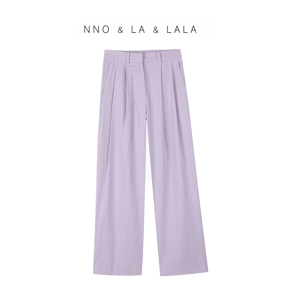 定制面料 压褶 紫色休闲裤 26240