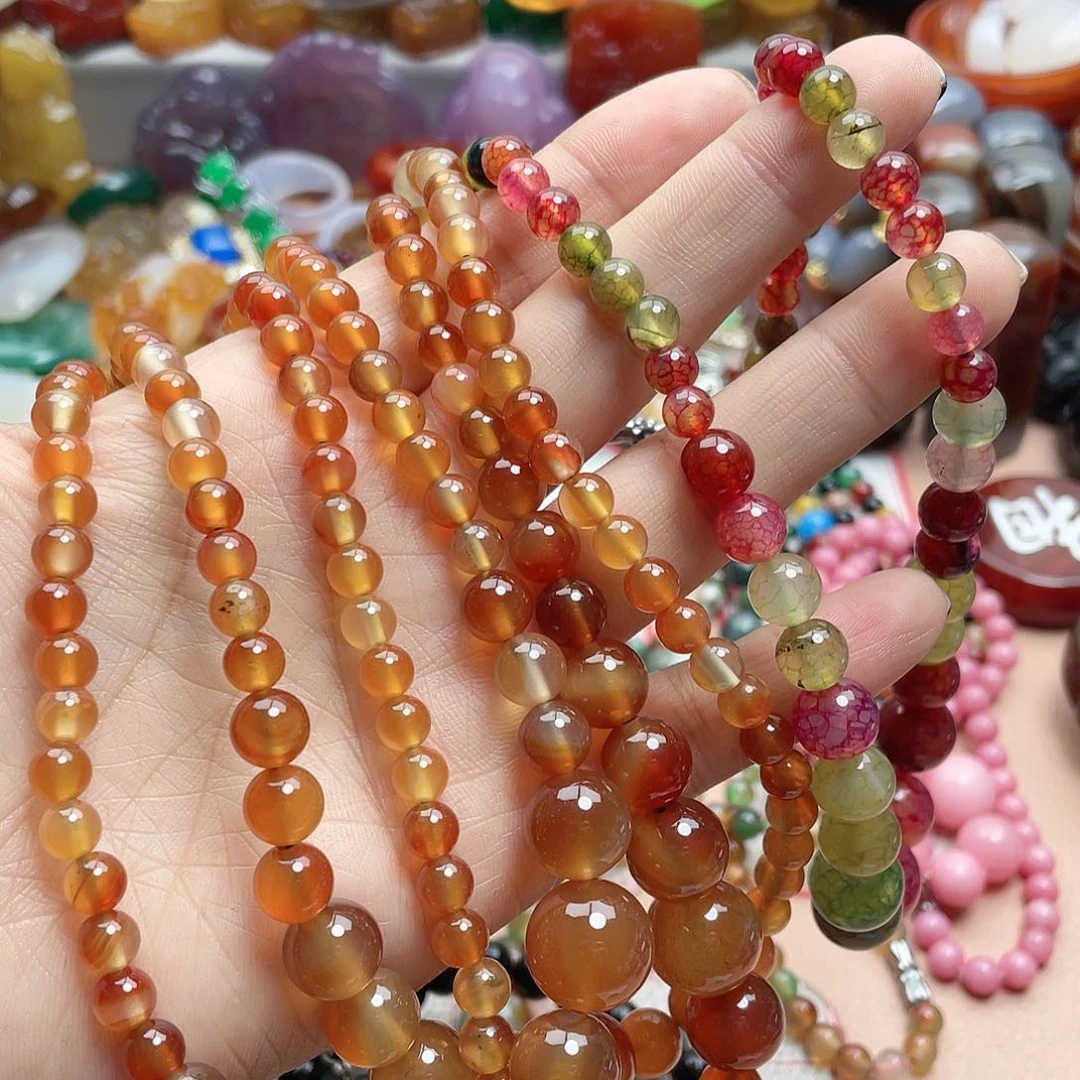 玛瑙/玉髓颈饰合金墨**开