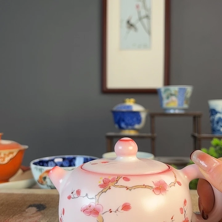 摆件景德柴烧茶杯多人