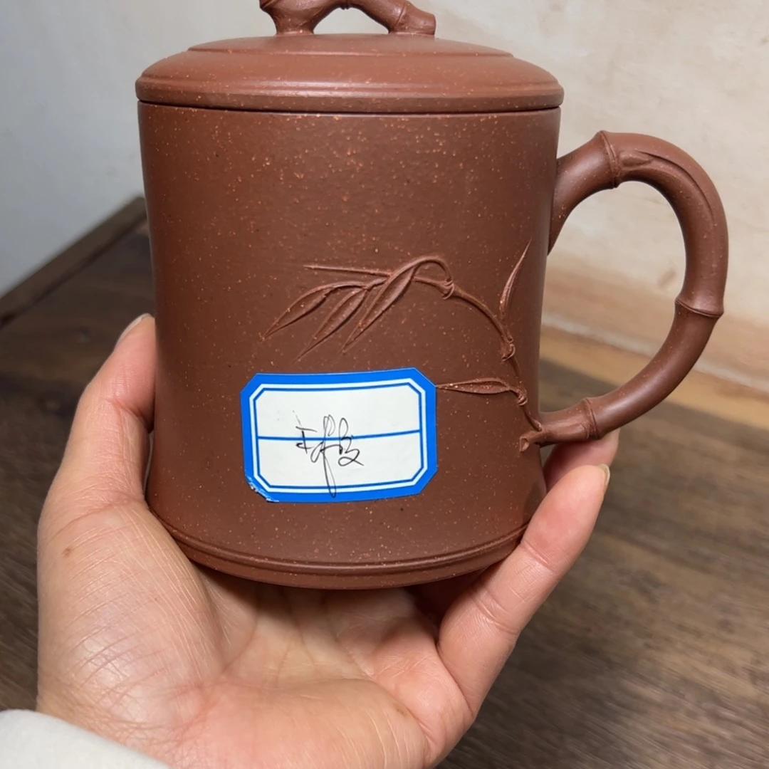 紫泥茶杯紫泥竹节微瑕