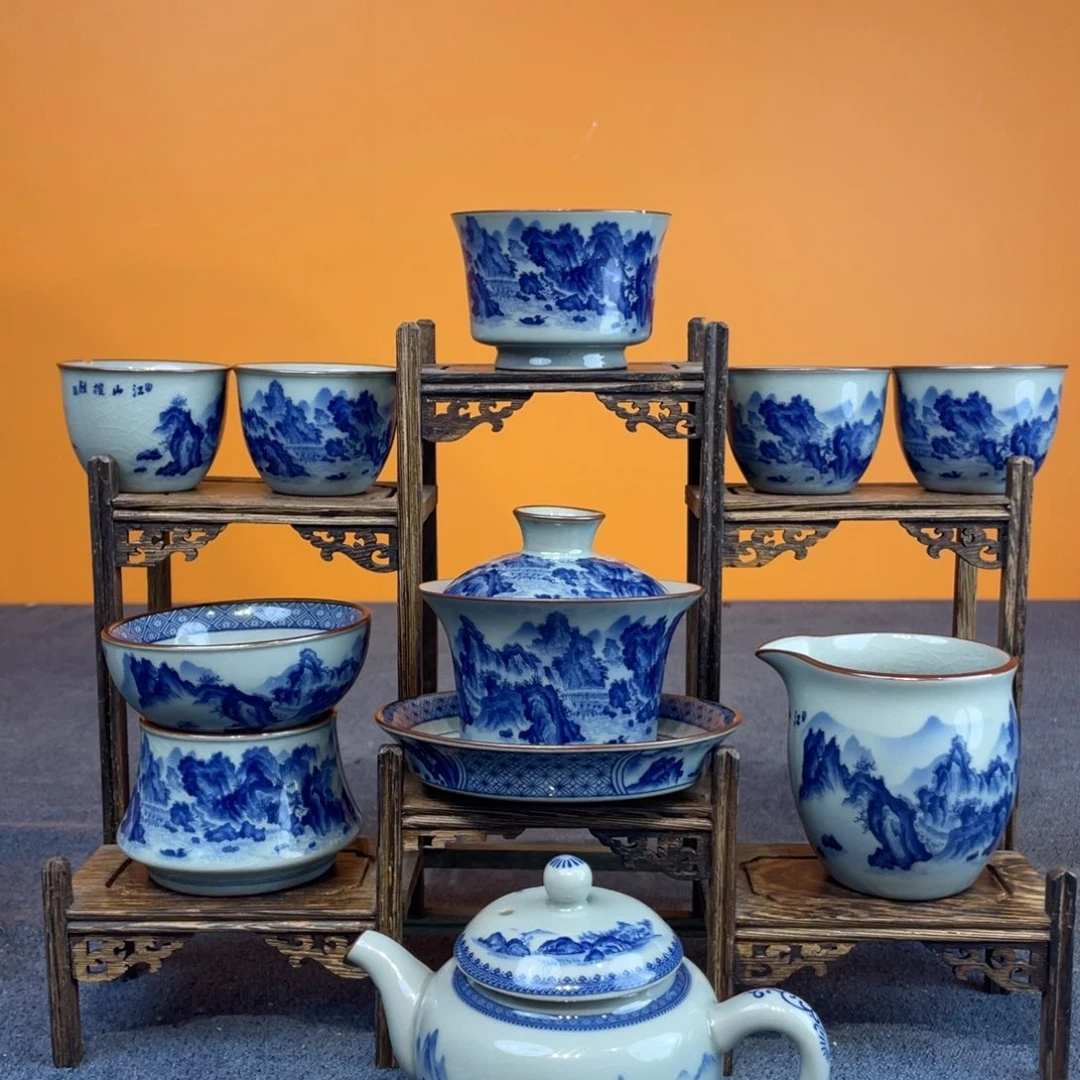 景德镇陶瓷釉下青花八件套