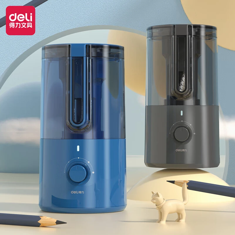 得力VA8-1全自动削笔机智能进退粗细可调充电款卷笔小学生文具