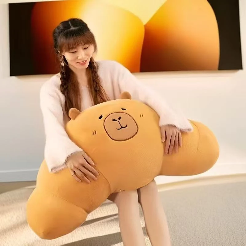 大可爱牛角包毛绒玩具抱枕长女生生日礼物60cm手工制作2-5cm误差