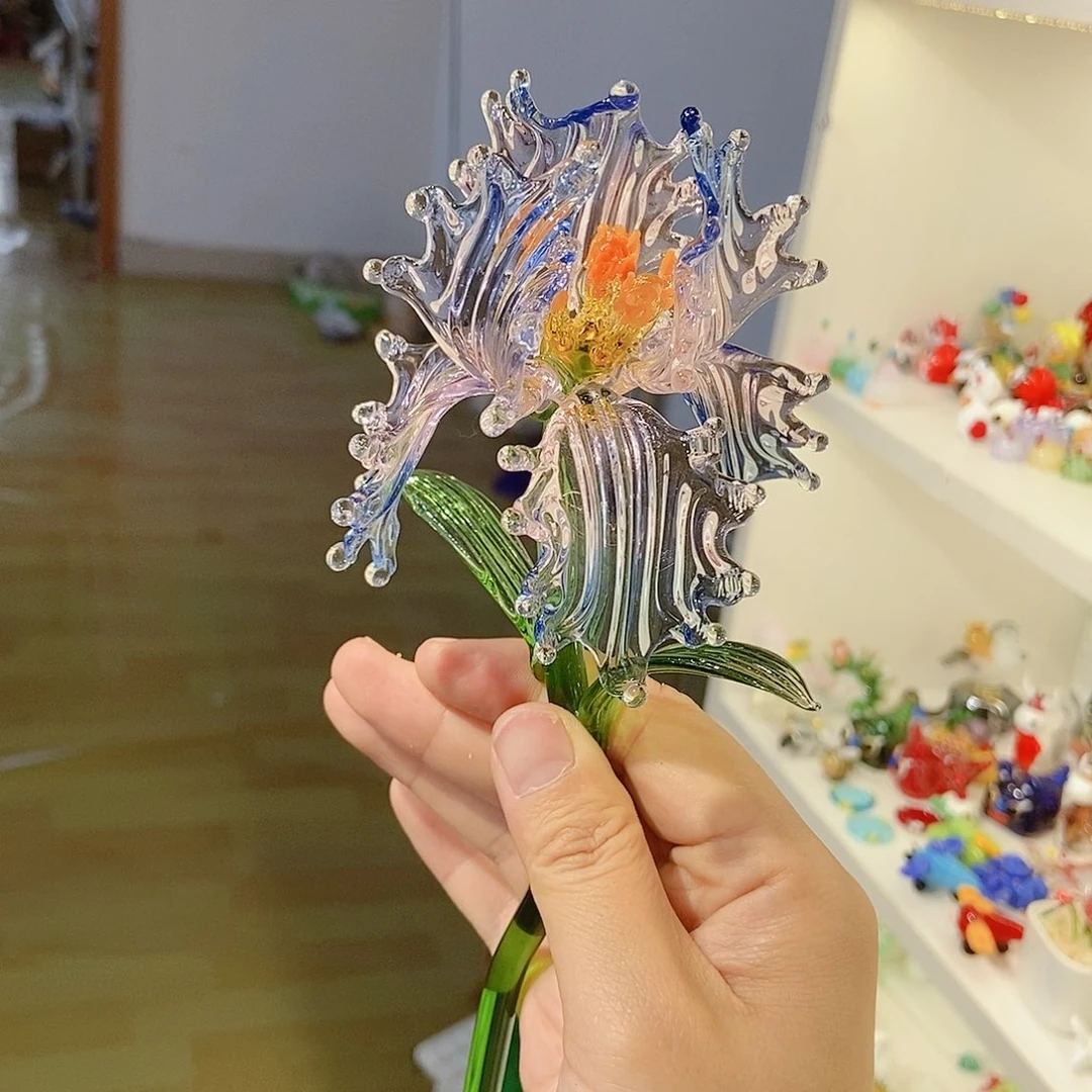 琉璃鸢尾花摆件摆件