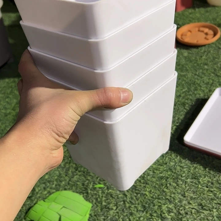 微瑕白色方盆14外径14高5个盆