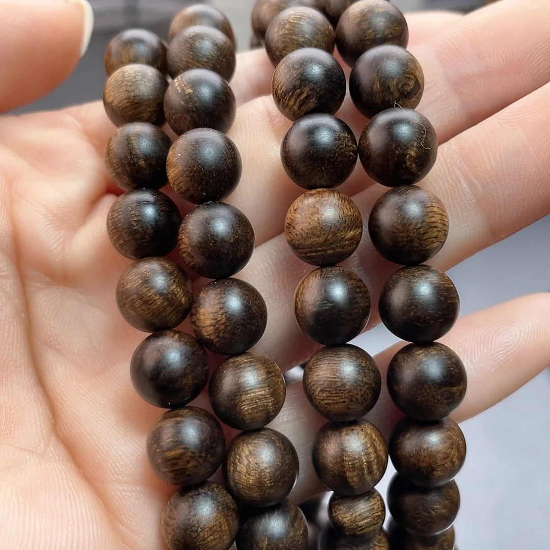 沉香手串真*卍白棋瘤疤