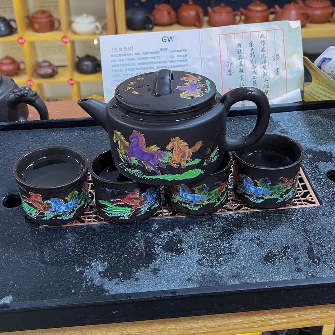 紫砂茶案紫砂壶一壶4杯