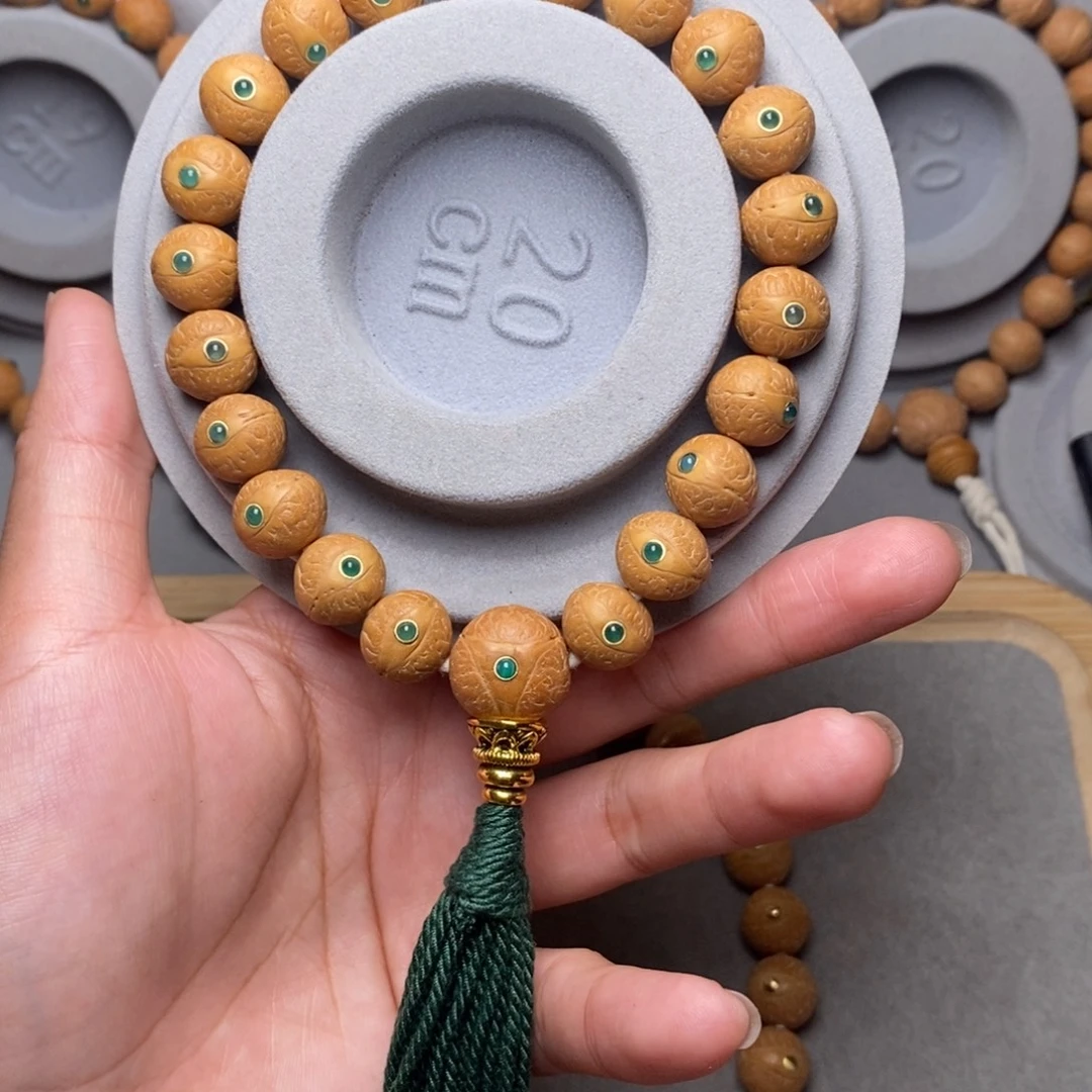 凤眼菩提手串12mm➕绿宝石
