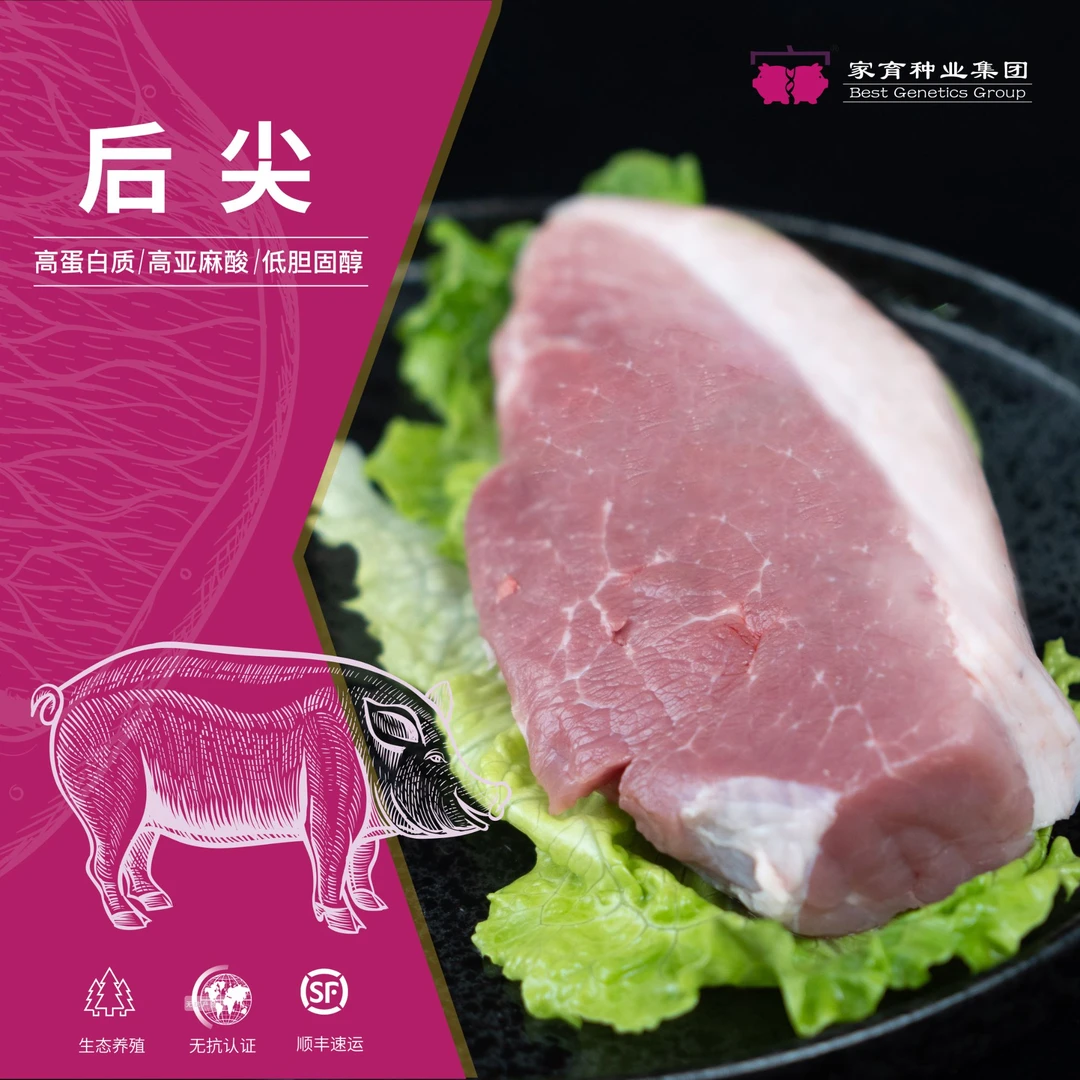 家育小黑豚 土猪 后尖肉 后腿肉 400g*4