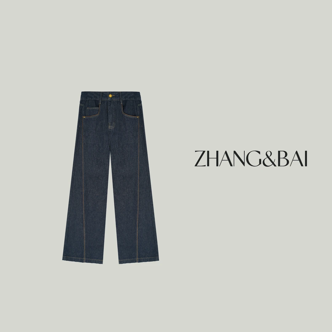 zhang&bai24AW定制 | 【黑金牛仔】解构牛仔裤裁剪明线奢感休闲百搭