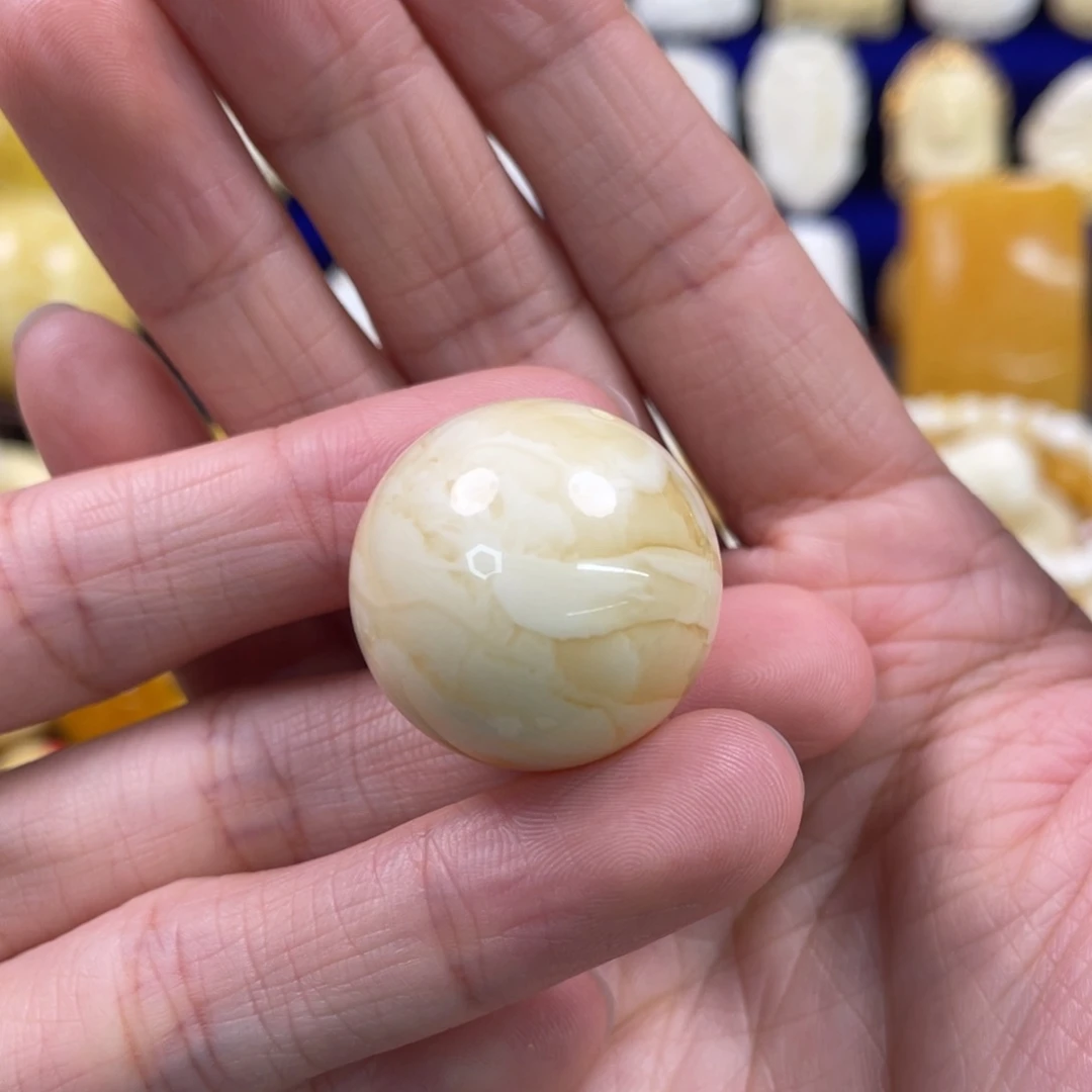 蜜蜡裸石未镶嵌琥珀蜜蜡珠子卡24.7mm