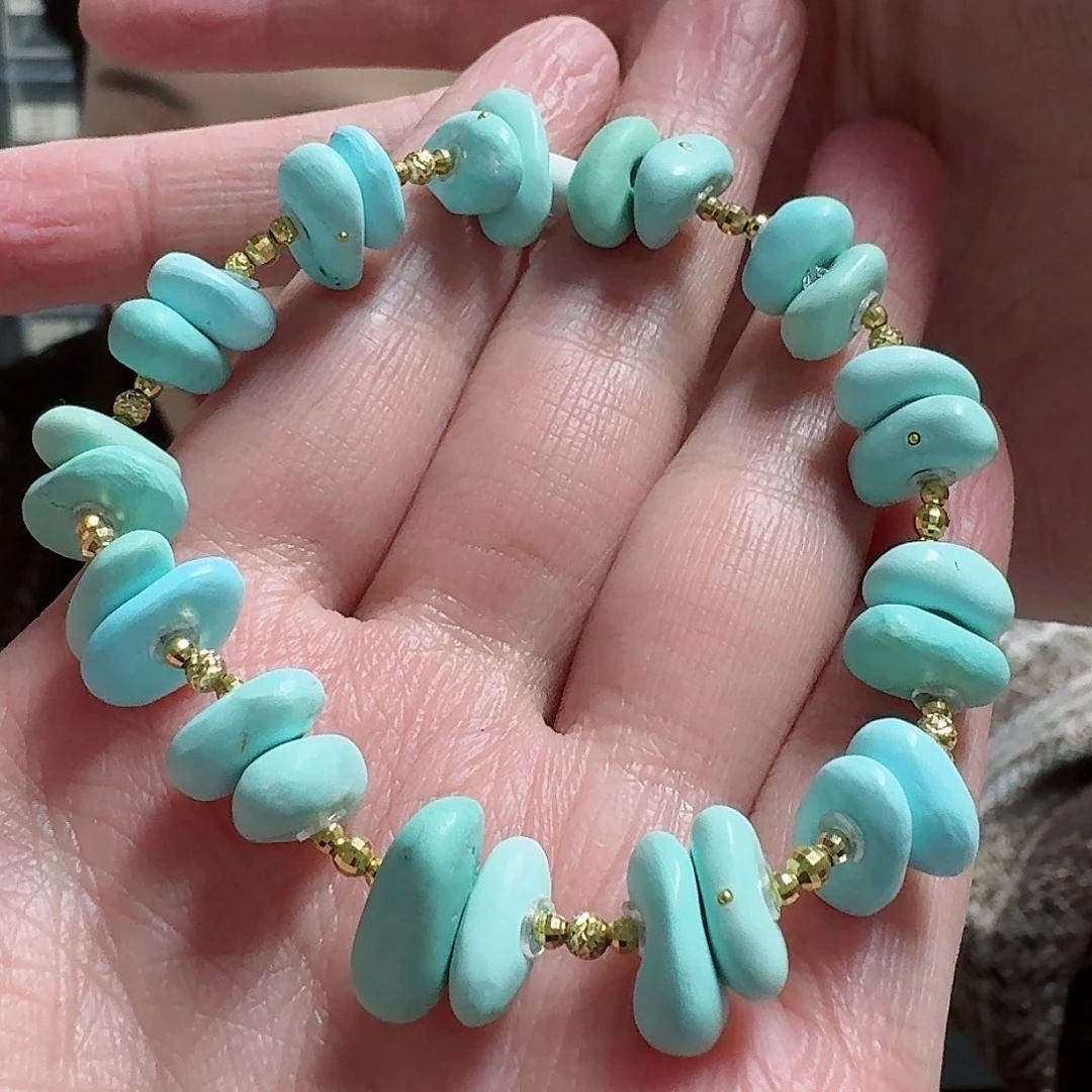 绿松石珠宝奇石18K金镶嵌