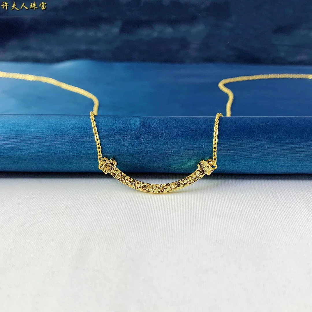 坠链均足银 足银 时尚百搭精致轻奢 碎碎冰微笑项链