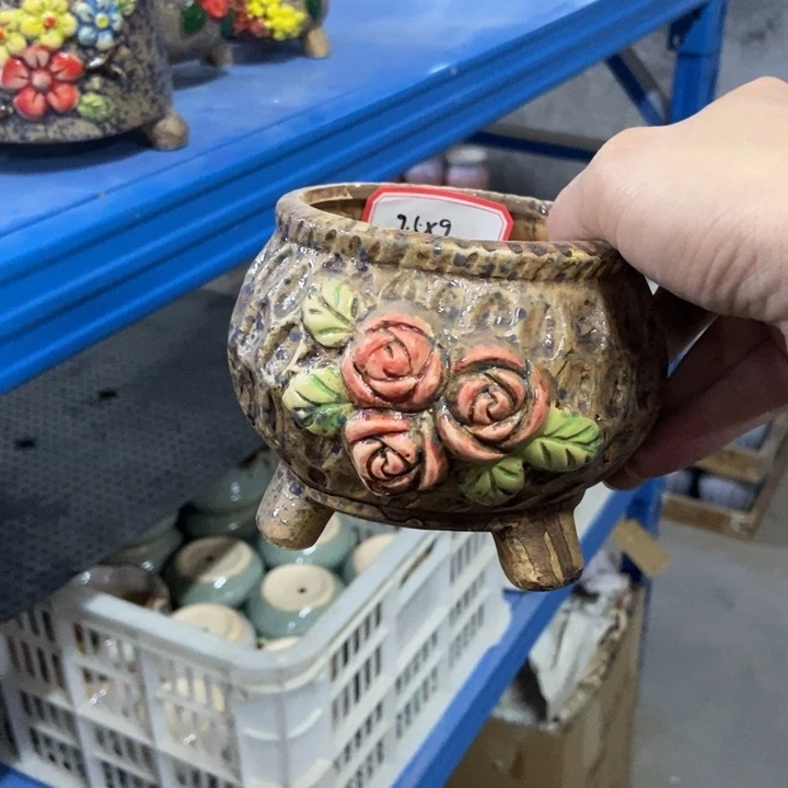 陶瓷花盆单场满9.9发9.5*9