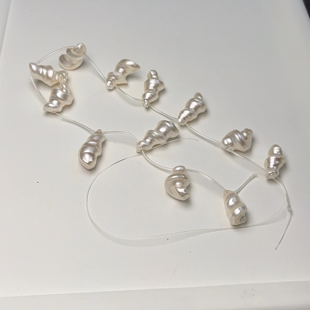 玛瑙/玉髓合金珠宝半成品G280。贝珠螺随形一条