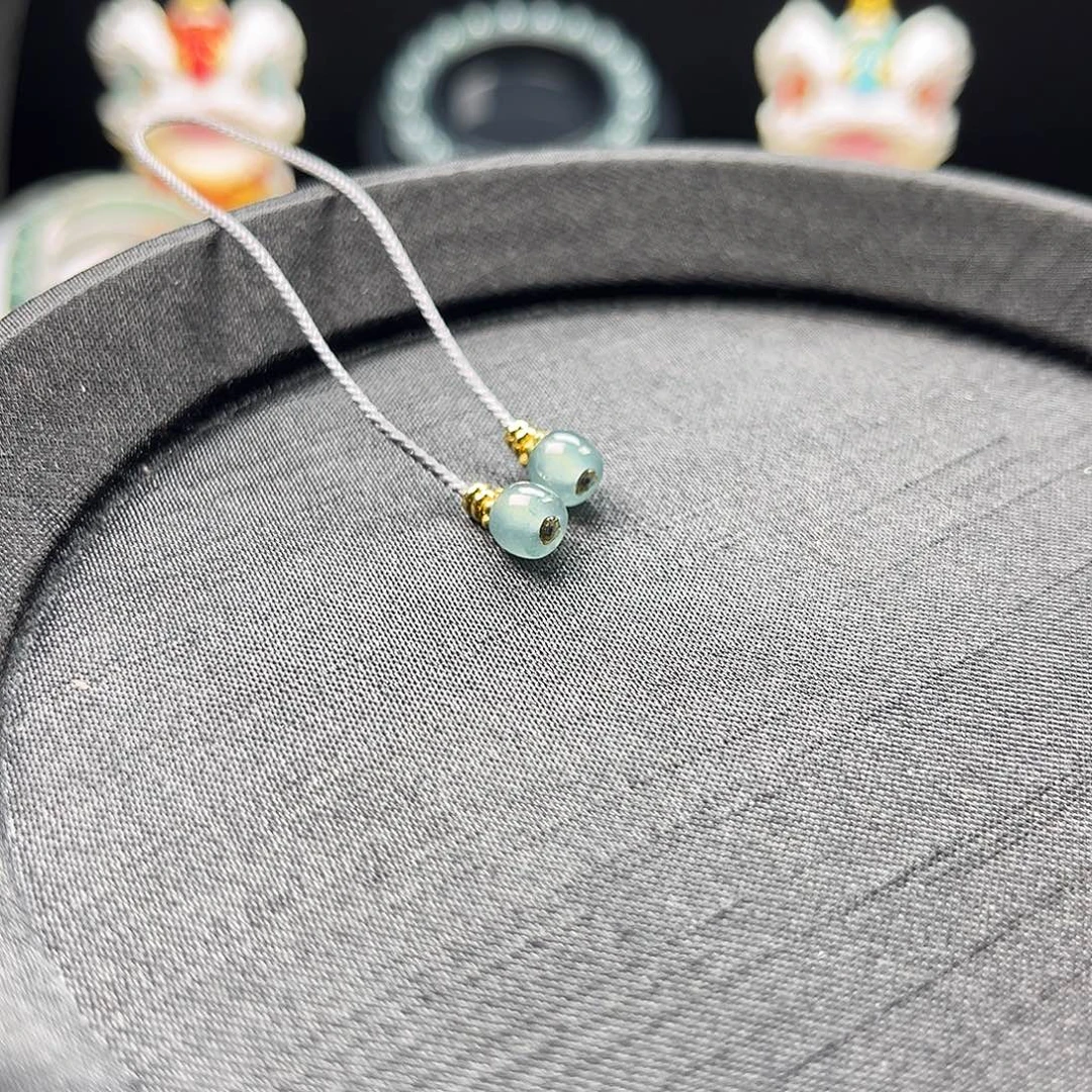 翡翠散珠弟子珠一对