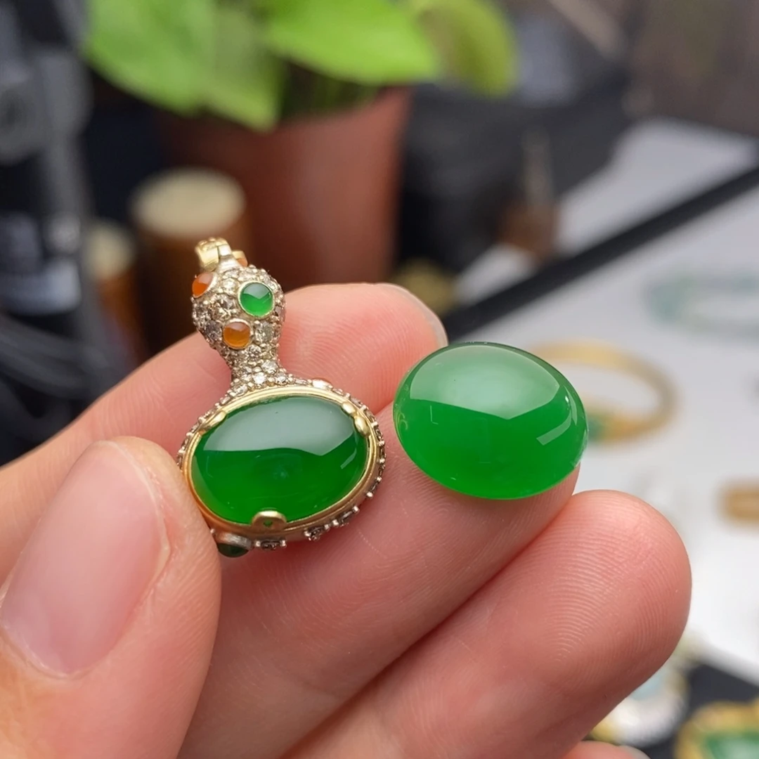 定制翡翠未镶嵌  福禄双全